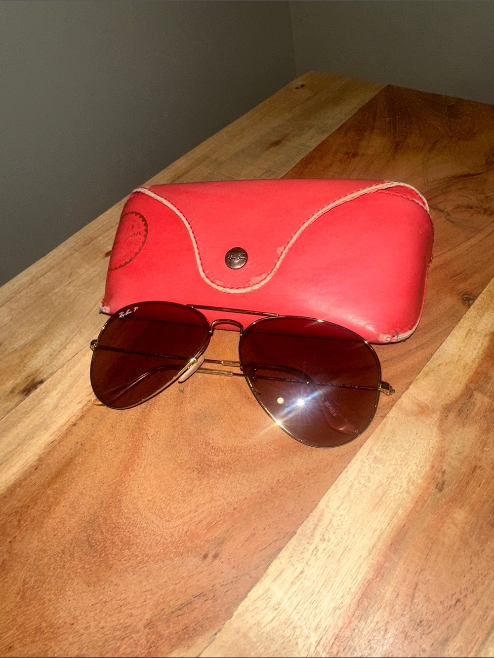 Ray-Ban Aviator Sunglasses with Red Case